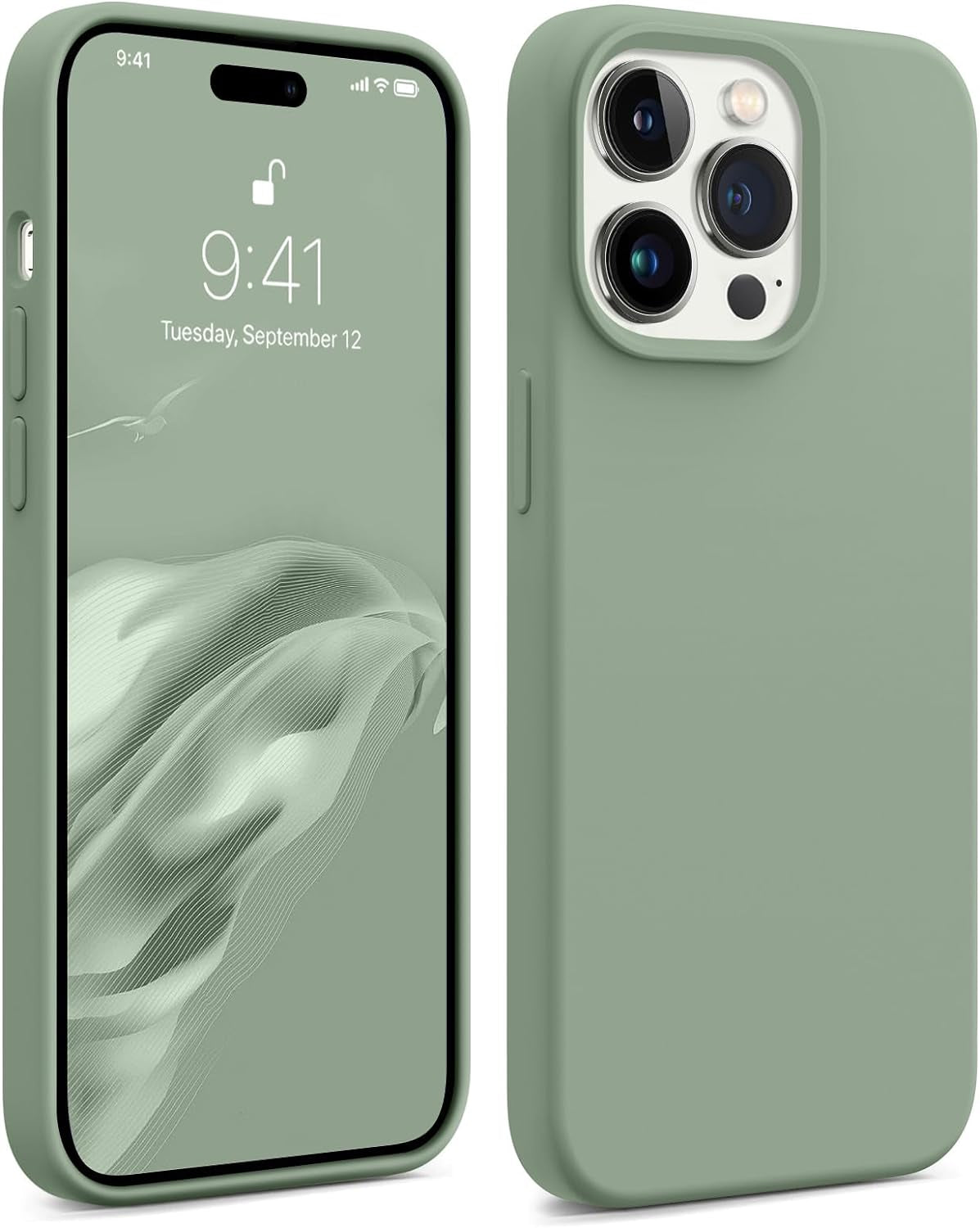 AOTESIER Shockproof Series Iphone 14 Pro Max Case, Silicone Ultra Slim Thin Cover, Full-Body Protective Phone Case for Iphone 14 Promax Case, 6.7 Inch, Chocolate  AOTESIER Calke Green  