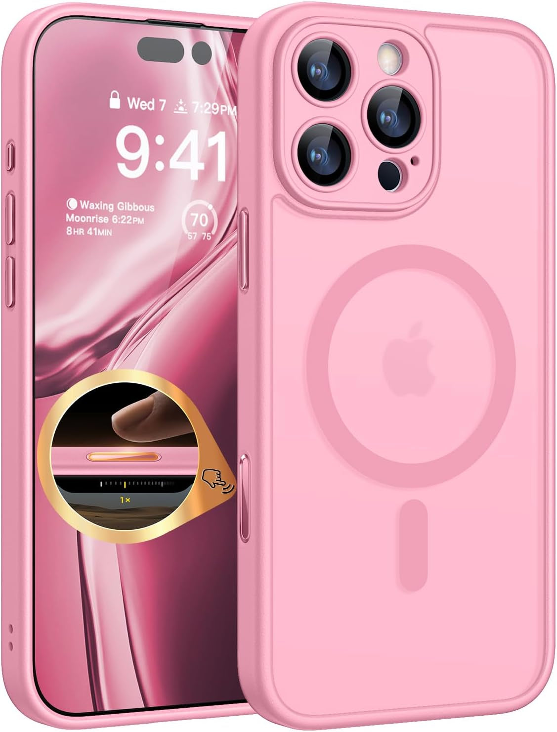 CANSHN 360° Spin Magnetic Stand for Iphone 17 Pro Max Case with Camera Control [Full Camera Protection] [Compatible with Magsafe] Translucent Matte Shockproof Protective Phone Cover 6.9" -Deep Purple