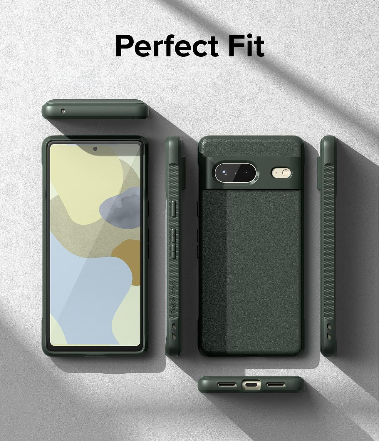 Ringke Onyx [Anti-Fingerprint Technology] Compatible with Google Pixel 7 Case 5G, Shockproof Rugged Heavy Duty Non-Slip Flexible Smudge Proof Cover - Dark Green  Ringke   