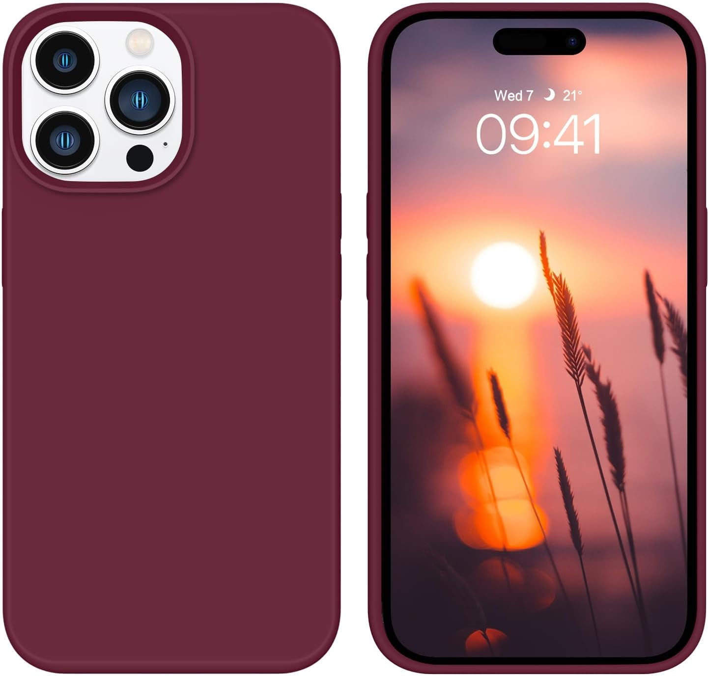 BENTOBEN for Iphone 14 Pro Max Case, Soft Silicone Gel Rubber Bumper Microfiber Lining Hard Back Shockproof Protective Phone Cover for Iphone 14 Pro Max 6.7", Copper Green  BENTOBEN T026-Plum Red  