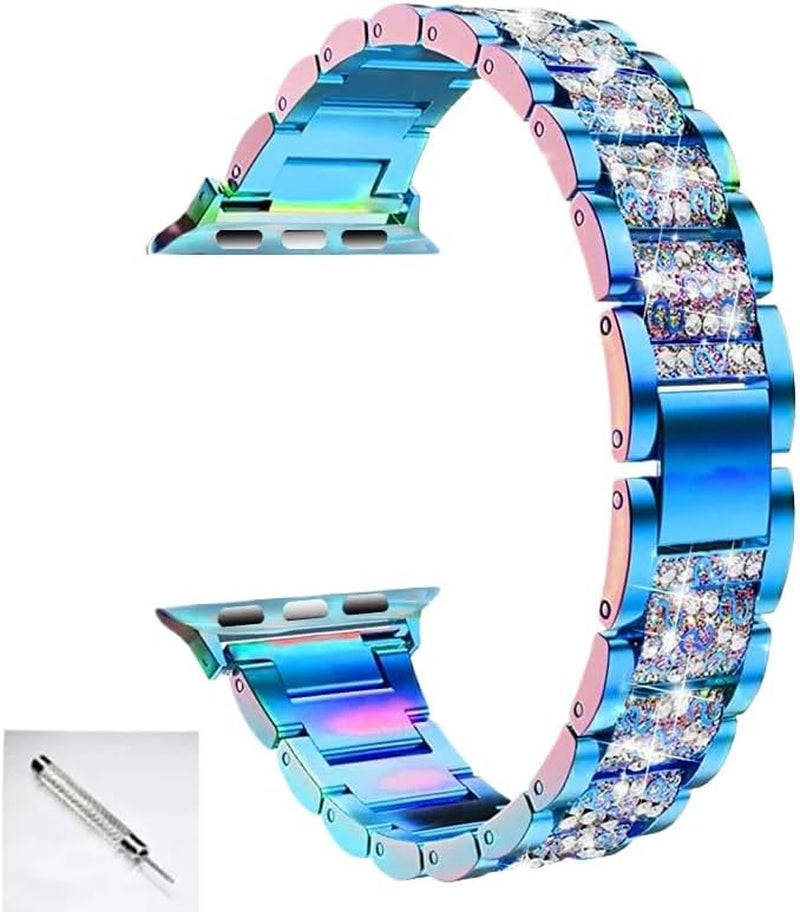 Bling Diamond Strap for Apple Watch Band 40Mm 45Mm 44Mm 41Mm 42Mm 38Mm Metal Belt for Iwatch Series 7 SE 6 5 4 Ladies Bracelet