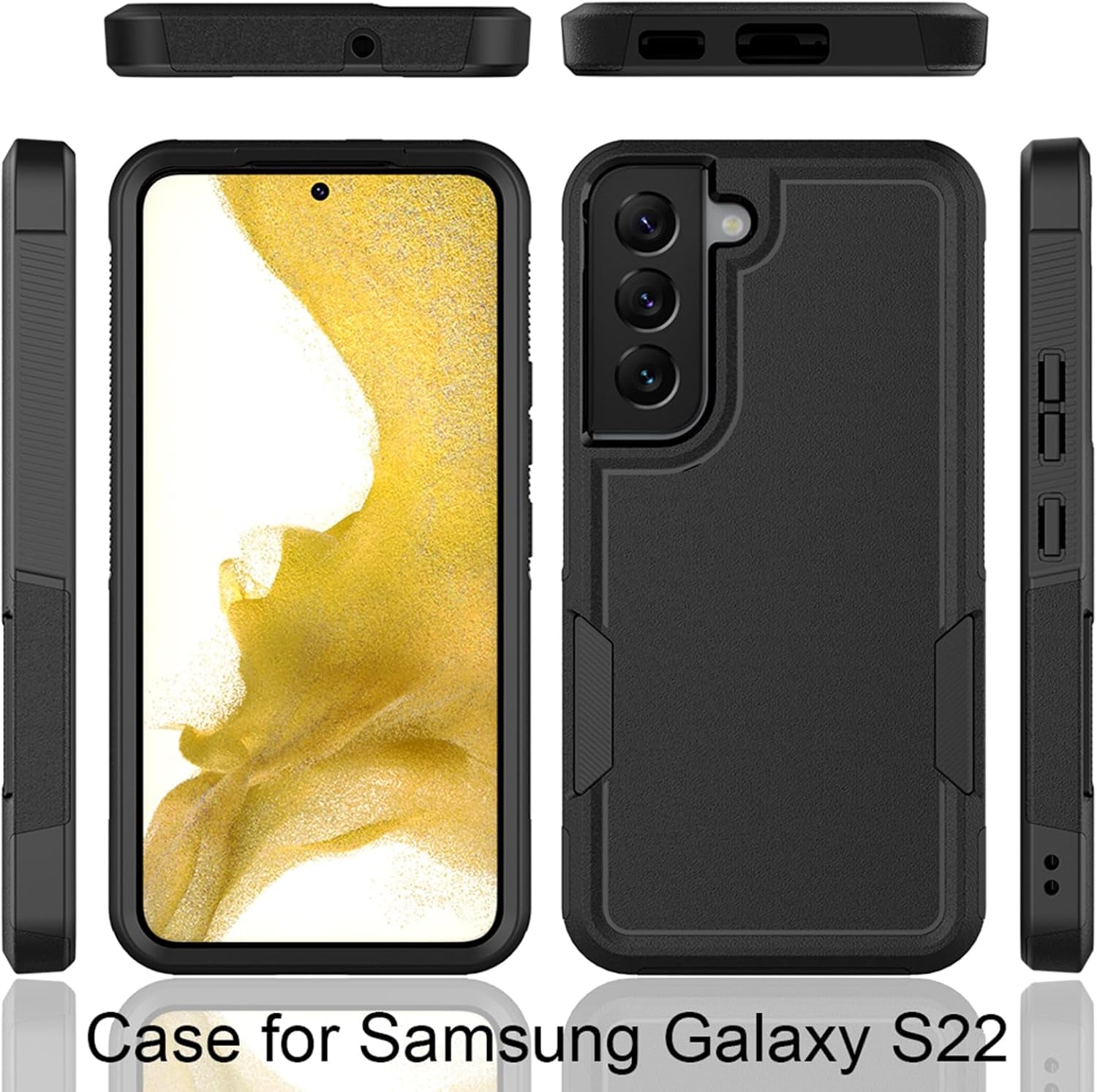 For Samsung Galaxy S22 Case: Dual Layer Protective Heavy Duty Cell Phone Cover Shockproof Rugged with Screen Protector - Military Protection Bumper Tough - Samsung Galaxy S22 5G 2022, 6.1 Inch, Purple