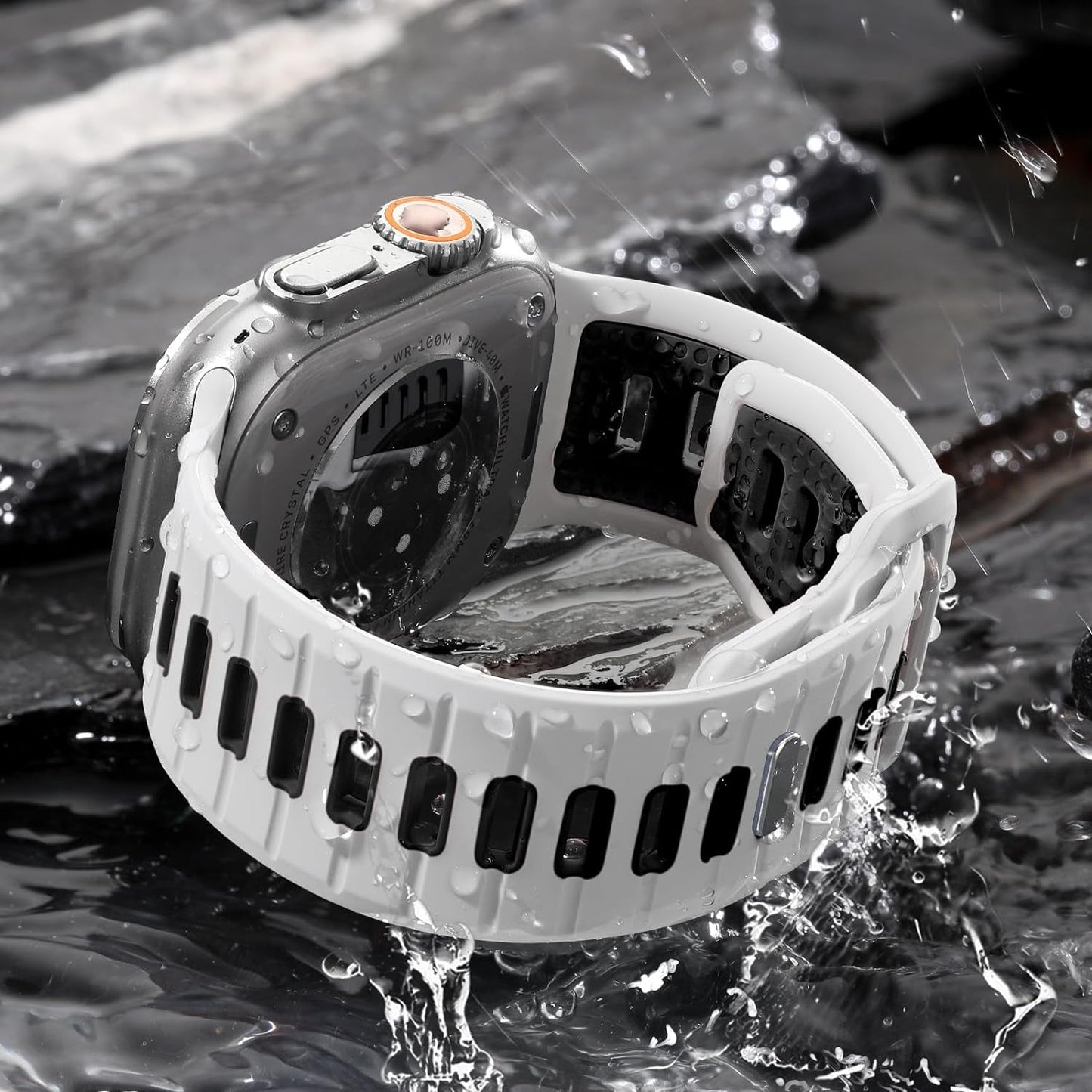 4Pack Sport Bands Compatible with Apple Watch Ultra 2/Ultra Band,Compatible with Apple Watch Bands for Men 49Mm 45Mm 44Mm 42Mm,Silicone Replacement Strap for Iwatch Series 9 8 7 6 5 4-1 SE