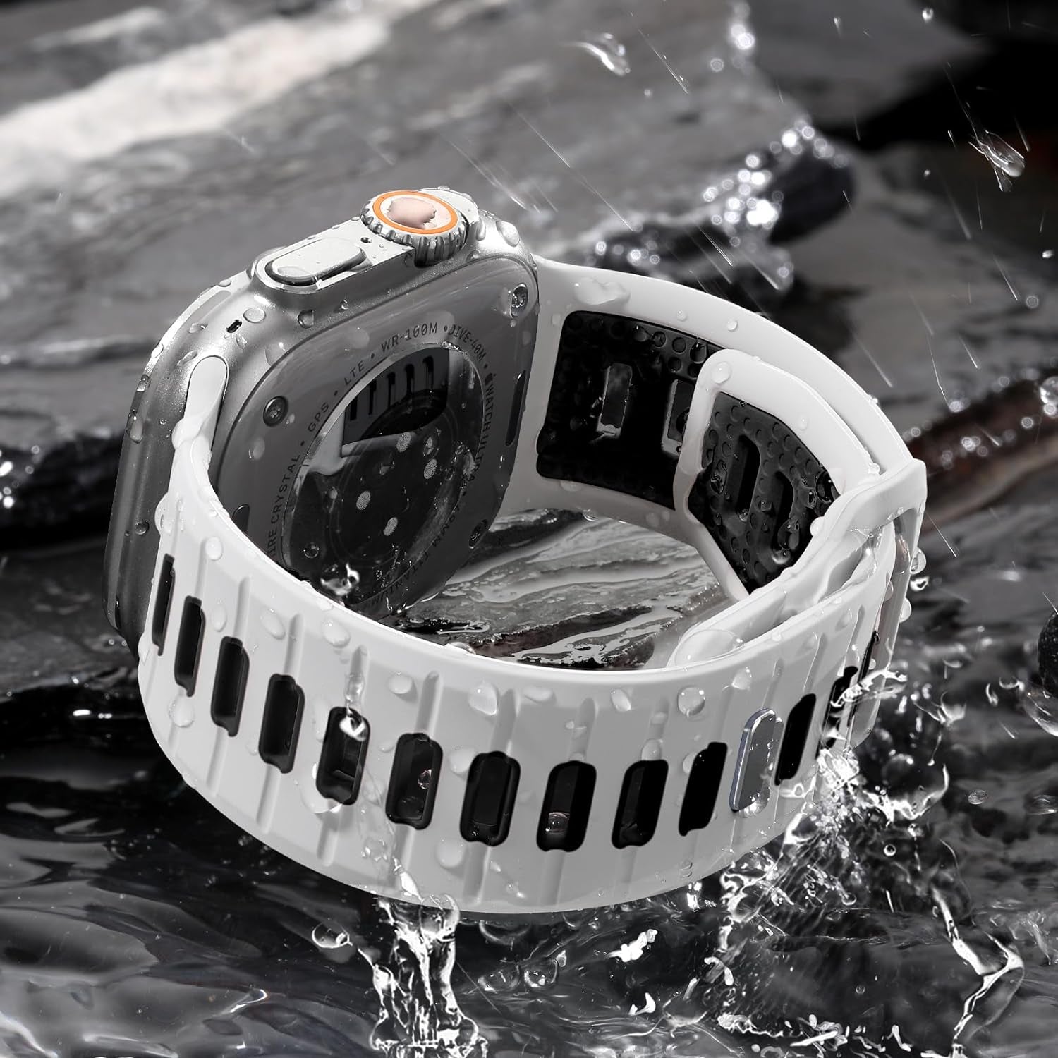 4Pack Sport Bands Compatible with Apple Watch Ultra 2/Ultra Band,Compatible with Apple Watch Bands for Men 49Mm 45Mm 44Mm 42Mm,Silicone Replacement Strap for Iwatch Series 9 8 7 6 5 4-1 SE