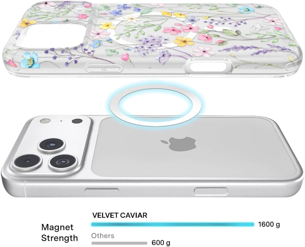 VELVET CAVIAR Case for Iphone 17 Pro Max | Compatible with Magsafe | 10Ft Drop Tested | Cute Girly Protective Designer Cases for Women | Enchanted Floral Wildflowers