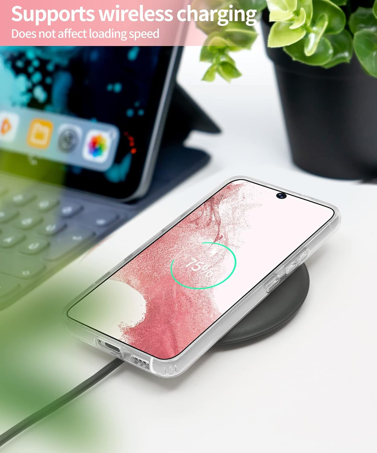 Gronda Case for Samsung Galaxy S22 Cute Floral Design Case for Galaxy S22 anti Yellowing Slim S22 Phone Case for Women, Flowers Blooming