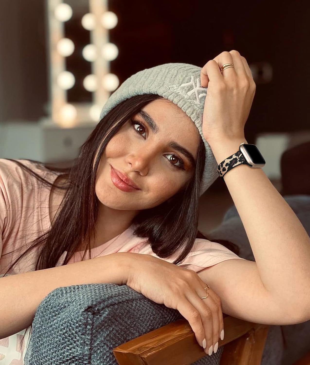 Charlam Stretchy Band Compatible with Apple Watch Bands 40Mm 41Mm 38Mm Womens, Cute Thin Elastic Nylon Braided Comfortable Replacement Slim Wristbands for Iwatch SE Series 8 7 6 5 4 3 2 1, (Package B)