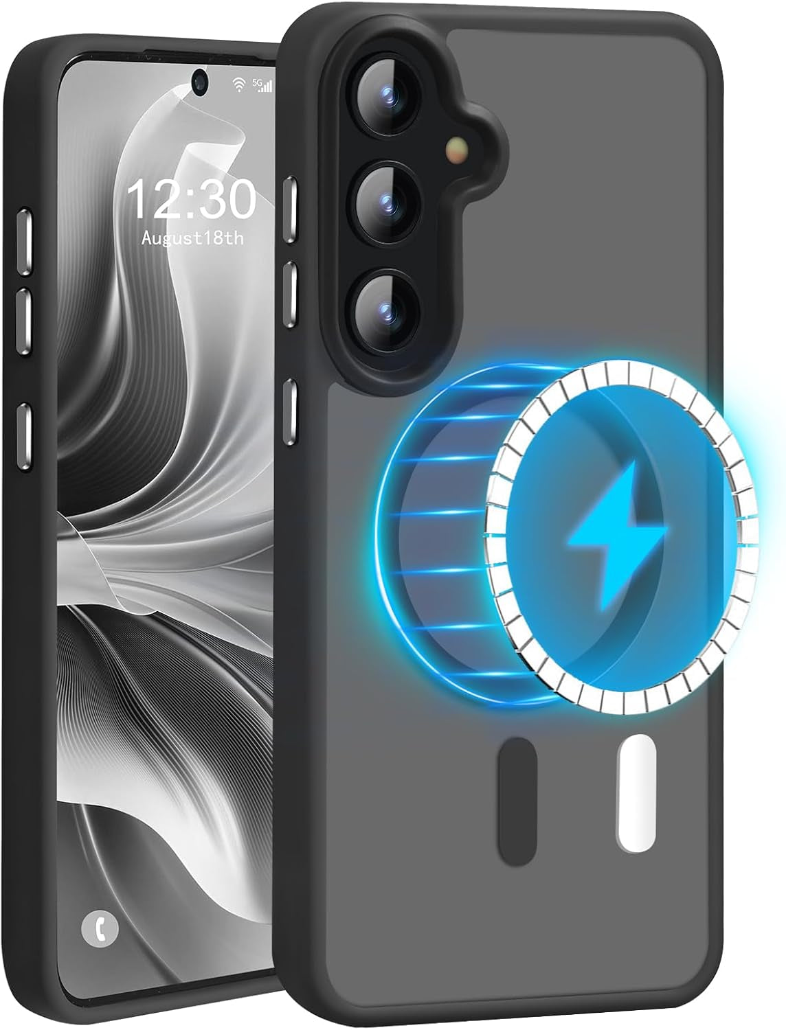 Advanced Magnetic for Samsung Galaxy S22 plus Case Slim Protective [Mil-Grade Drop Tested & Compatible for Magsafe] Translucent Matte PC Back TPU Frame Thin Shockproof Case S22 Plus-Lavender Blue