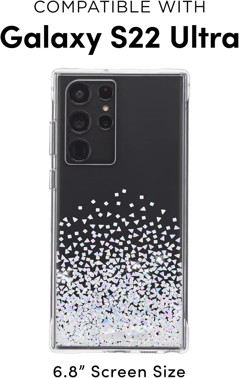 Case-Mate - TWINKLE OMBRE - Case for Samsung Galaxy S22 Ultra - Reflective Foil Elements - 10 Ft Drop Protection - 6.8 Inch - Stardust