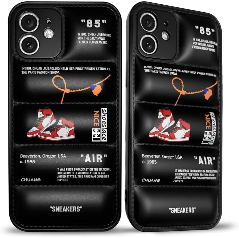 Cool Aesthetic Phone Case for Iphone 15 Pro Case for Boys Men Drop-Resistant Lens Protection Red Basketball Sneaker Street Design Shockproof Designer Cases Compatible with Iphone 15 Pro Case Black  VVVLGD Black Iphone 12 