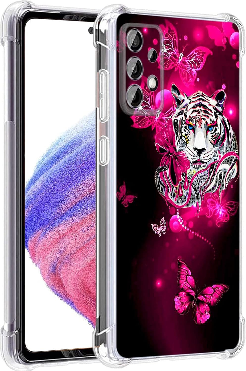 Galaxy A53 5G Case, Plum Blossom Flower Drop Protection Shockproof Case TPU Full Body Protective Scratch-Resistant Cover for Samsung Galaxy A53 5G