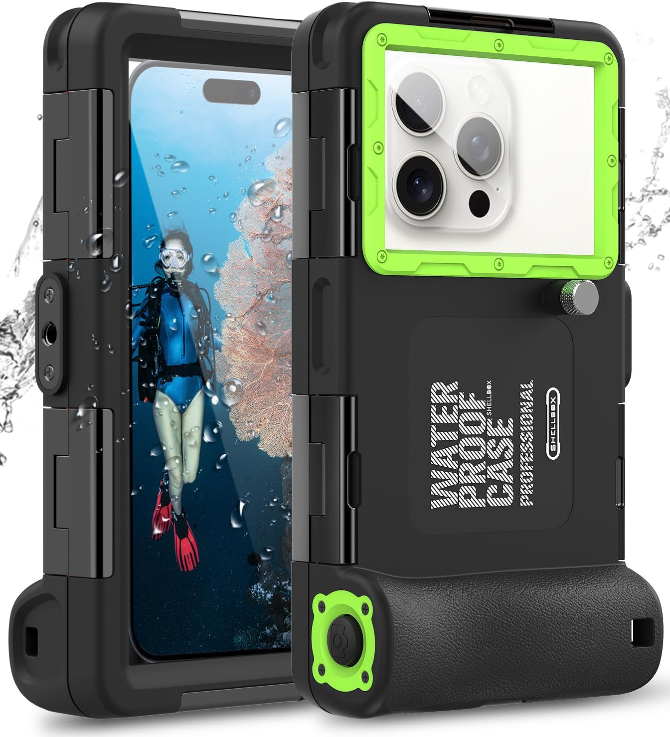 Ezanmull Professional Snorkeling Diving Waterproof Phone Case for Iphone 15/14/13/12/11 Pro Max/Xr/Xs/X/Galaxy S24/S23/S22/S21 plus Ultra, Underwater 50Ft/15M Photo & Video Protective (A/Black)