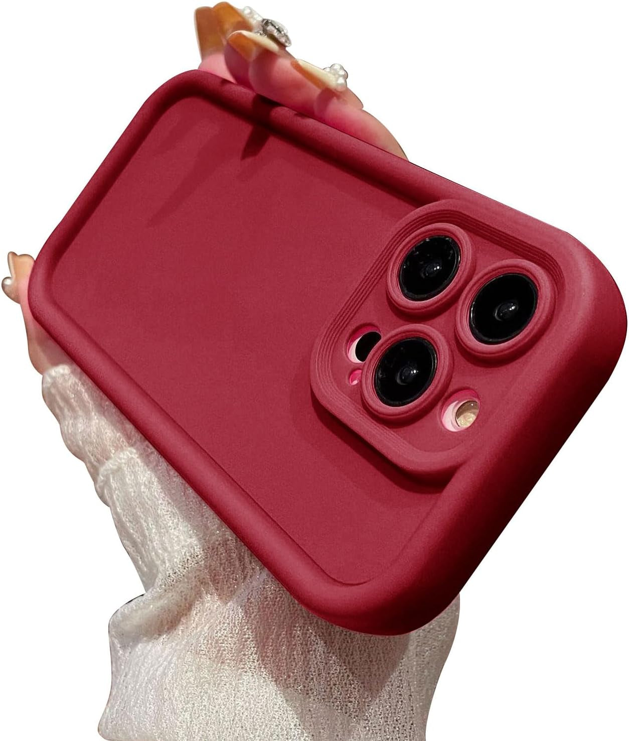 Aitipy Compatible with Iphone 13 Pro Max Case, Slim Soft Gel Rubber TPU Material, Full Camera Protection, Shockproof Protective Phone Case for Women Girls Boys (Red Wine)  Aitipy Red Wine Iphone 13 Pro Max 