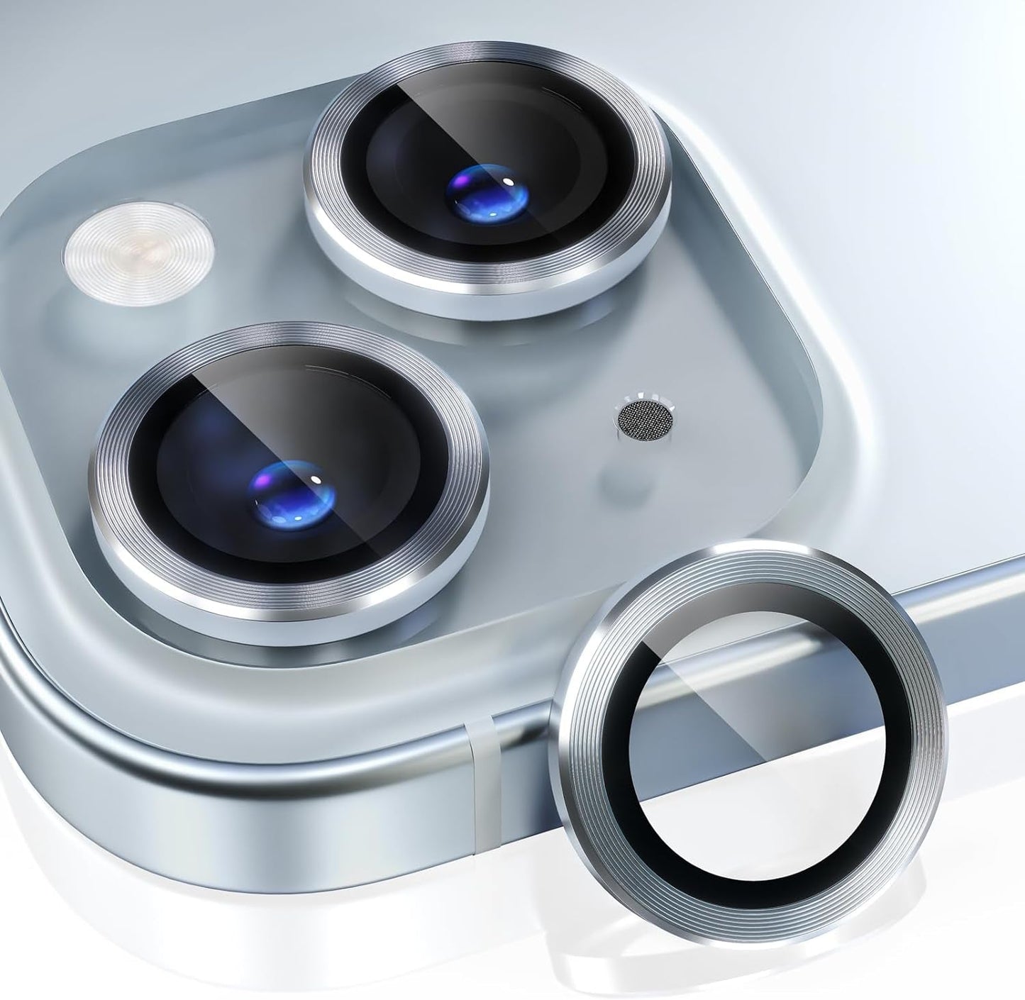 Choiche Compatible for Iphone 15 /Iphone 15 plus Camera Lens Protector Bling, 9H Tempered Glass Camera Cover Screen Protector Metal Ring Decoration Accessories (Glitter-Pink)  Choiche   