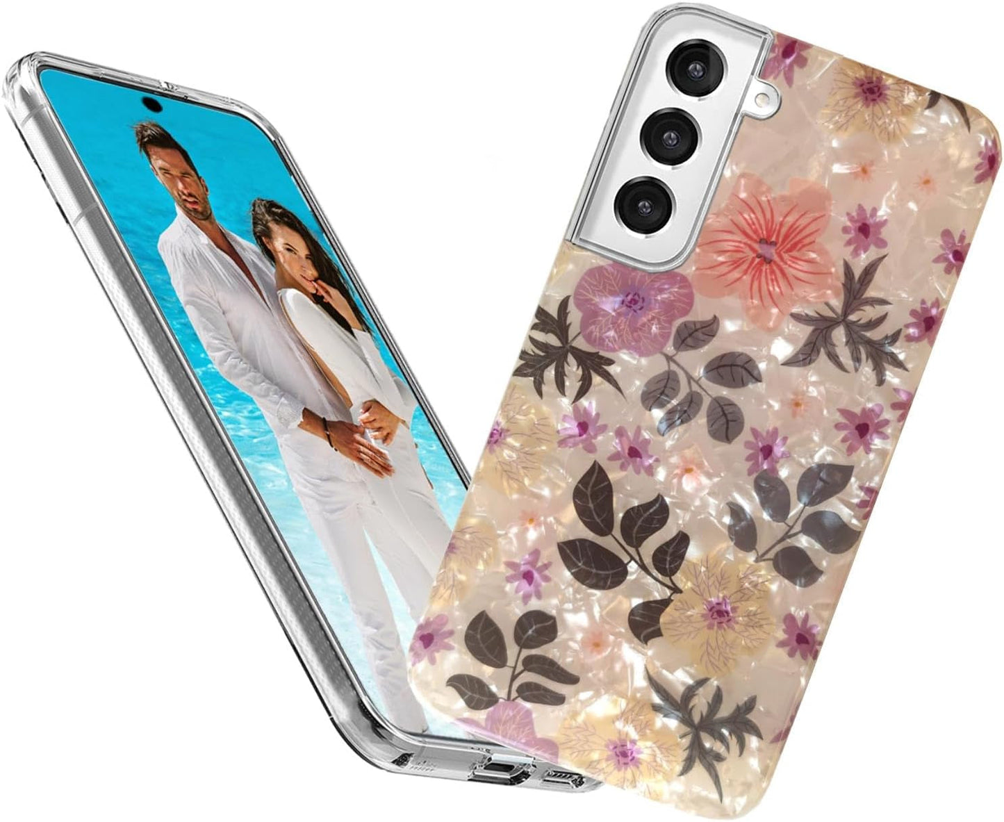 For Samsung Galaxy S22 plus Case for Girl Women Men, Glitter Mother of Pearl Shiny Sparkle Bling Slim Soft TPU Protective Back Phone Case Cover for Galaxy S22+ 6.6,Cute Pink Blue Mermaid Tail