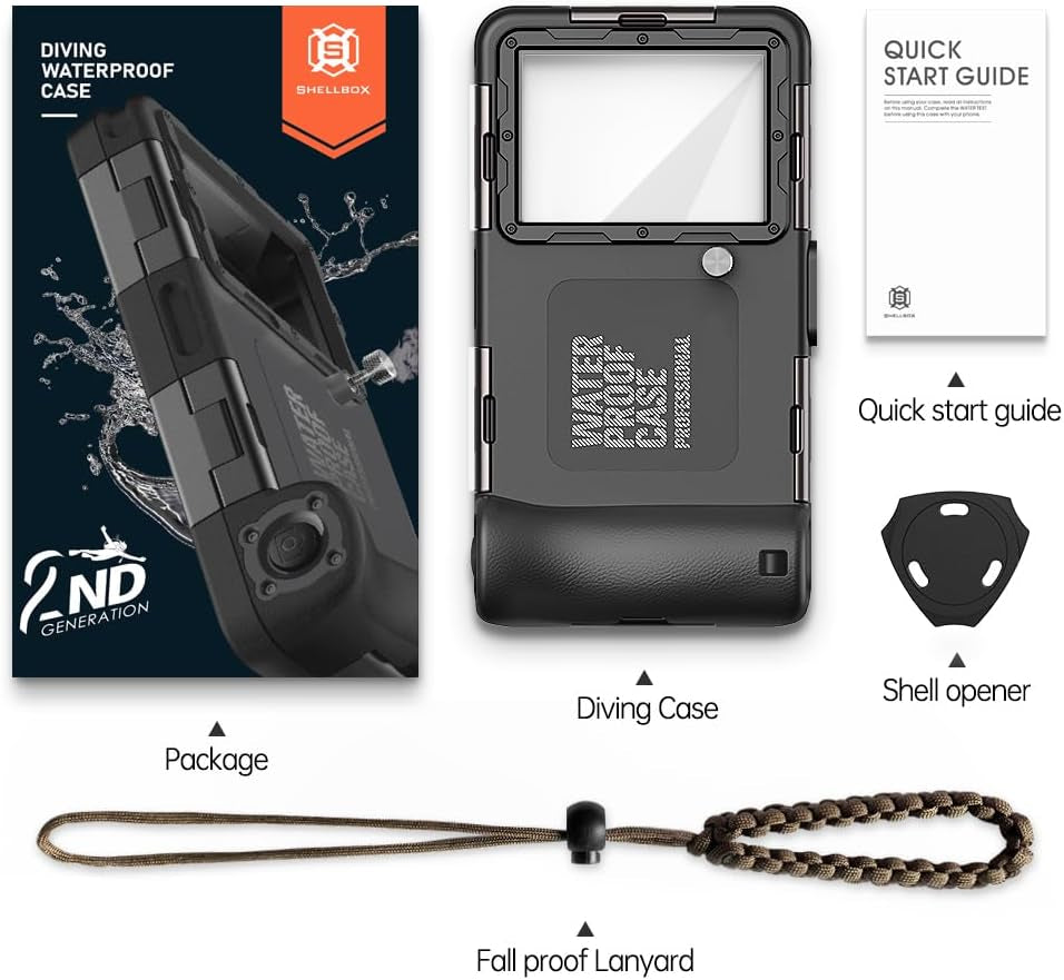 Ezanmull Professional Snorkeling Diving Waterproof Phone Case for Iphone 15/14/13/12/11 Pro Max/Xr/Xs/X/Galaxy S24/S23/S22/S21 plus Ultra, Underwater 50Ft/15M Photo & Video Protective (A/Black)