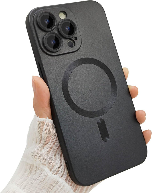 Ankofave Magnetic Case for Iphone 14 Pro Phone Case for Women, Matte Luxury Soft Metallic Luster Design with Camera Lens Protector, Compatible with Magsafe Case for Iphone 14 Pro 6.1"-Black  ankofave   