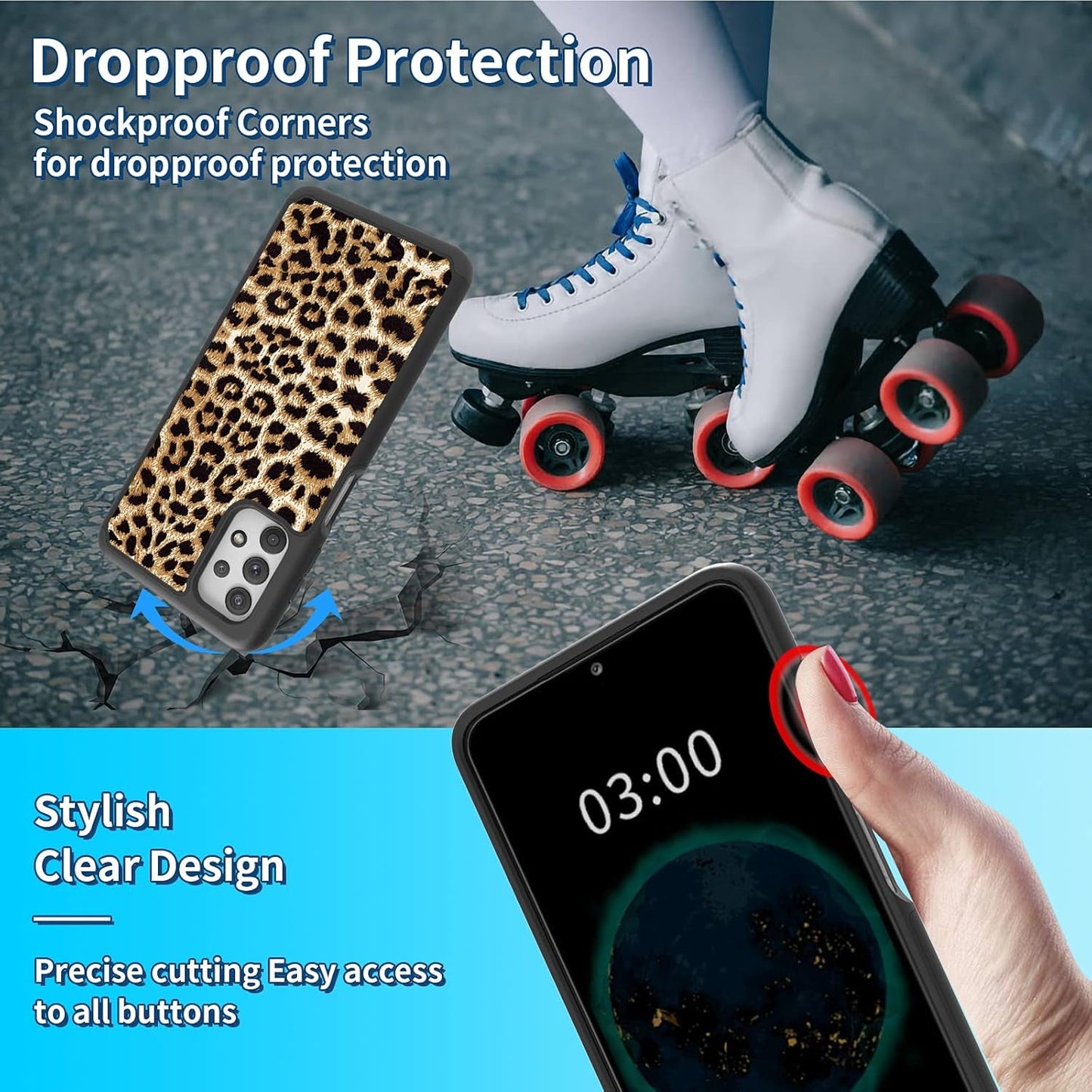 Galaxy A32 5G Case,For Samsung Galaxy A32 5G Case 6.5 Inch Dual Layer Hybrid Hard PC + Soft TPU Full Body Shockproof Protective Phone Case Cover for Samsung A32 5G 2021 - Leopard Print
