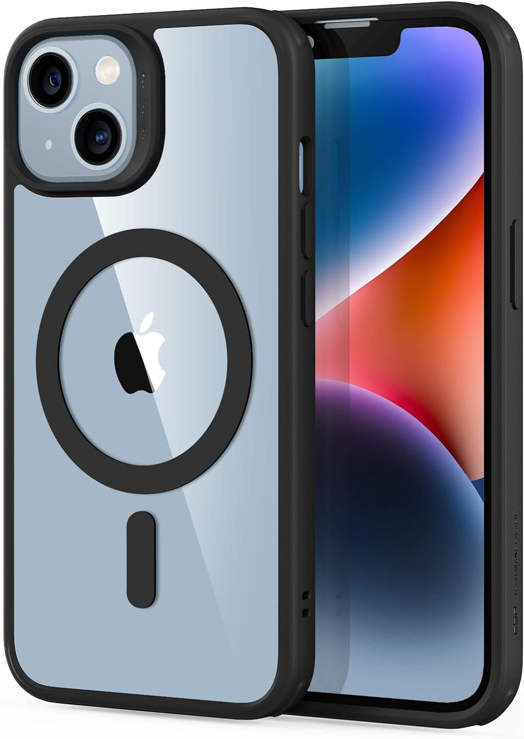 ESR for Iphone 14 Case/Iphone 13 Case, Compatible with Magsafe, Shockproof Military-Grade Protection, Air-Guard Corners, Magnetic Phone Case for Iphone 14/13, Air Armor Magnetic Case (Halolock),Black  Electronic Silk Road Corp   