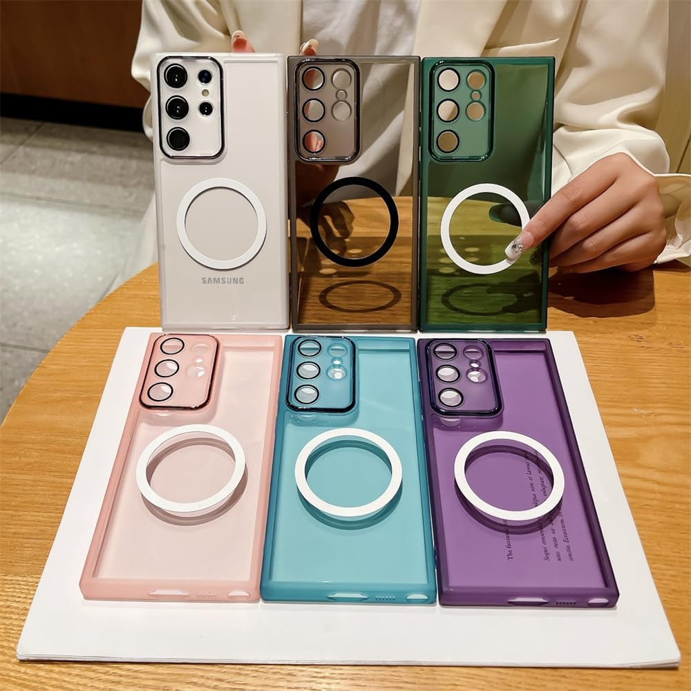 Compatible with Galaxy A53 5G Magnetic Clear Case[Compatible with Magsafe] Transparent Slim Thin TPU Bumper Shockproof Camera Lens Protective Cover Phone Case for Samsung Galaxy A53 5G(Clear)