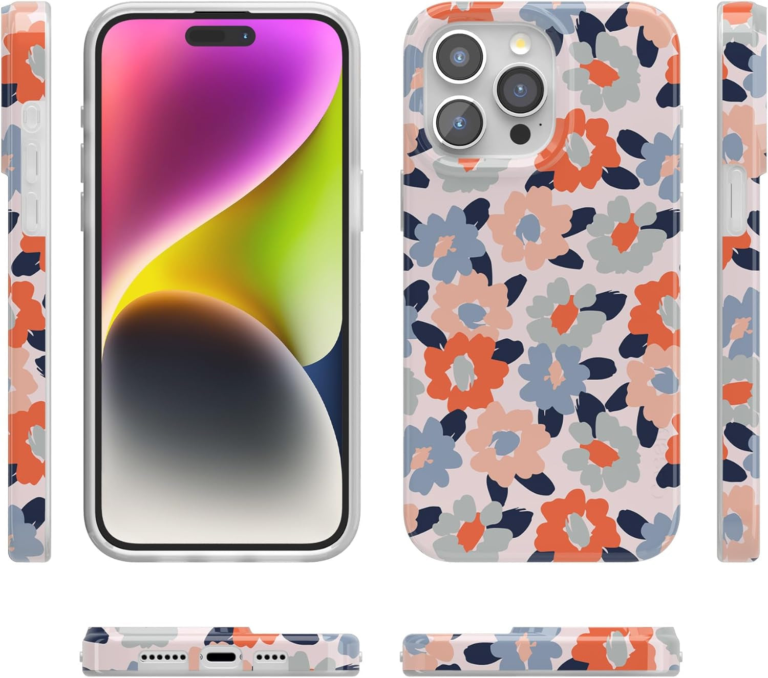 Casely Iphone 15 Pro Case | Field of Flowers | Pastel Floral | Classic Case | Compatible with Magsafe and Action Button  Casely   