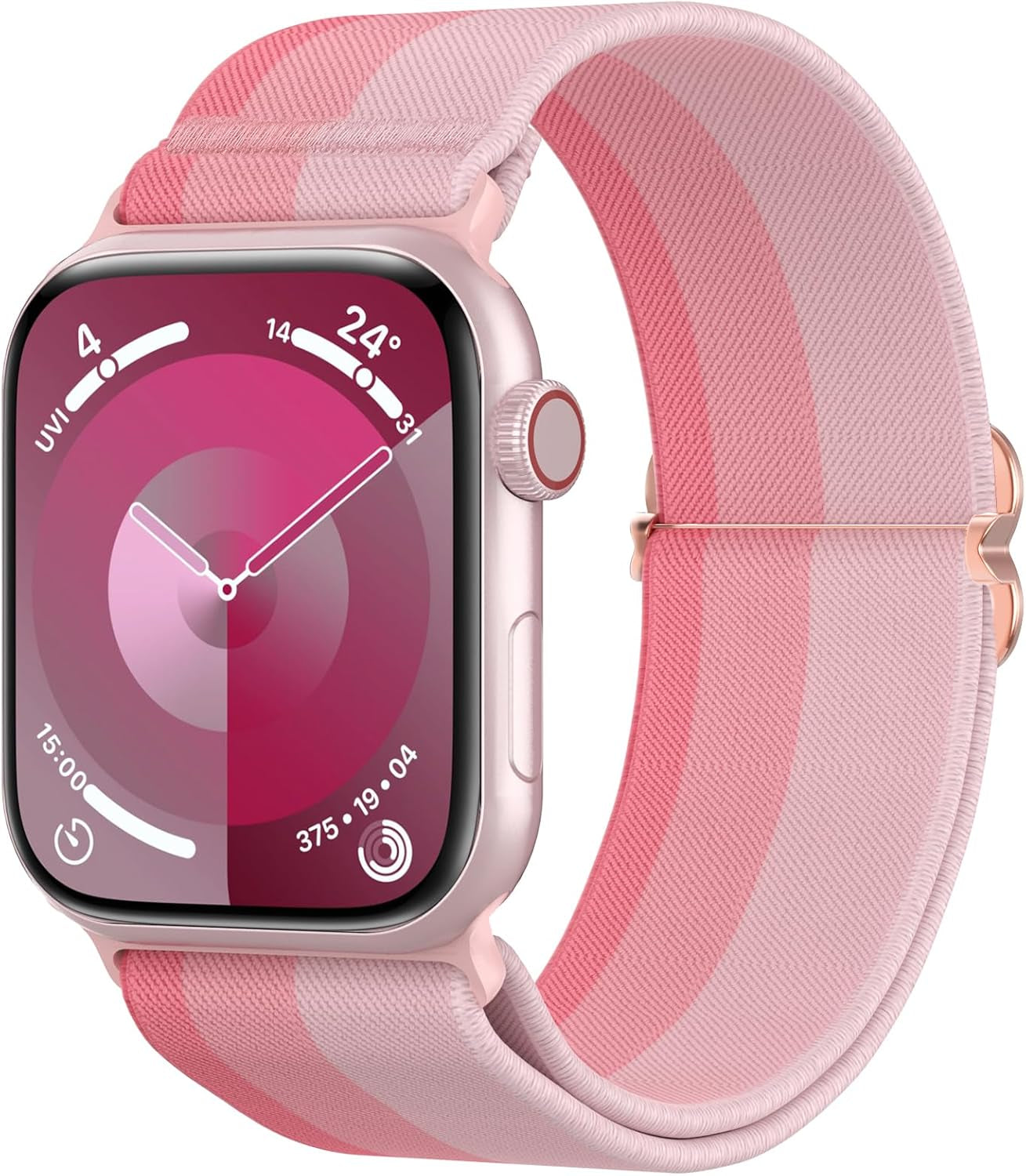 Delidigi Compatible with Stretchy Apple Watch Band 38Mm 40Mm 41Mm 42Mm 44Mm 45Mm 49Mm for Women Men, Gradient Color Nylon Adjustable Straps for Iwatch Series 9 8 7 6 SE 5 4 3 2 1 Ultra Ultra 2