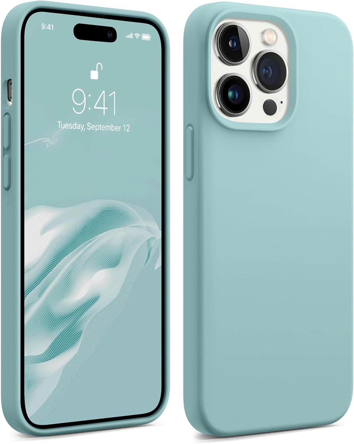 AOTESIER Shockproof Series Iphone 14 Pro Max Case, Silicone Ultra Slim Thin Cover, Full-Body Protective Phone Case for Iphone 14 Promax Case, 6.7 Inch, Chocolate  AOTESIER Mint  