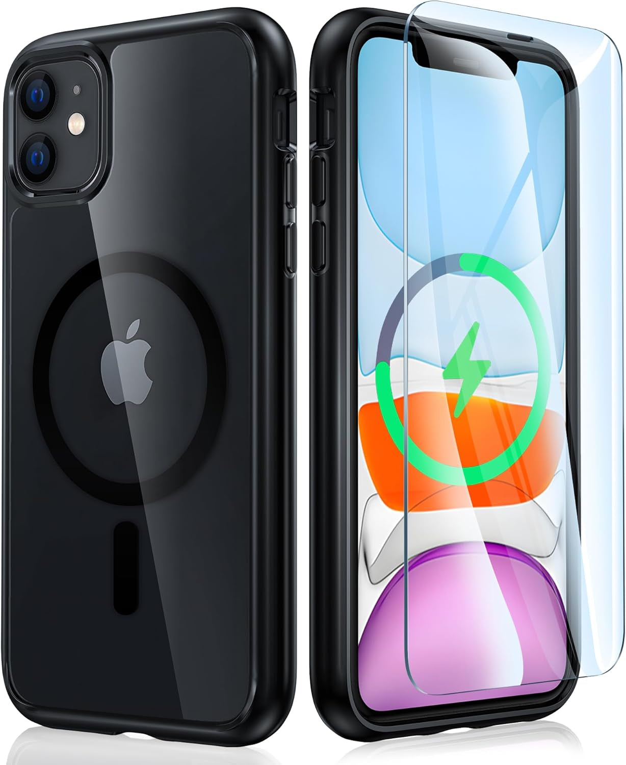 FNTCASE for Iphone 17 Pro-Max Case: Clear Magnetic Phone Cases with Screen Protector Compatible with Magsafe Slim anti Yellowing Rugged Shockproof Protective Transparent Cell Cover (A-Clear)