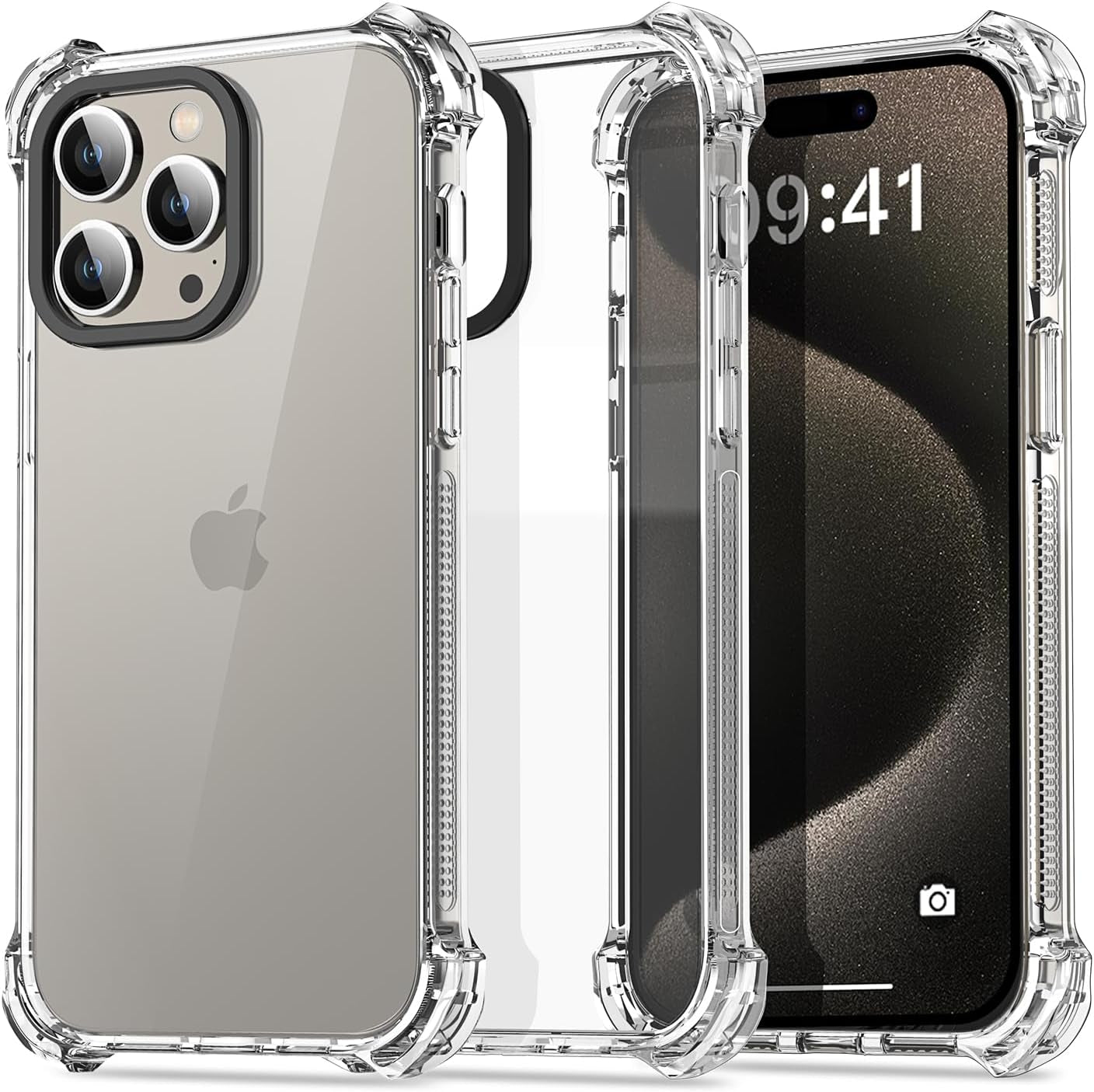 Aicase Clear Blue Bounce Case Compatible with Iphone 15 Plus, Impact Shockproof [Non-Yellowing] [21.3 FT Military Drop Protection] Anti-Scratch Protective Cell Phone Cover  AICase Clear 15 Pro Max 