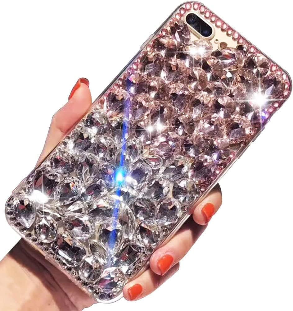 Bling Diamond Case Compatible with Samsung Galaxy A53 5G, 3D Homemade Luxury Sparkle Crystal Rhinestone Shiny Glitter Full Clear Stones Back Phone Cover with Screen Protector -Clear White