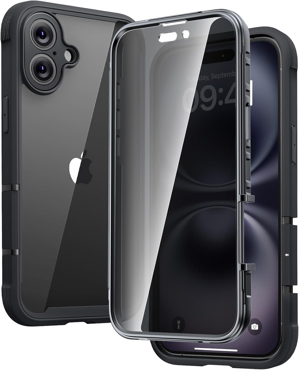 Diaclara Magnetic Designed for Iphone 17 Pro Max Case Full Body Bumper,[Compatible with Magsafe] Military Drop Proof Cover with Built-In Touch Sensitive Anti-Scratch Screen Protector,Orange