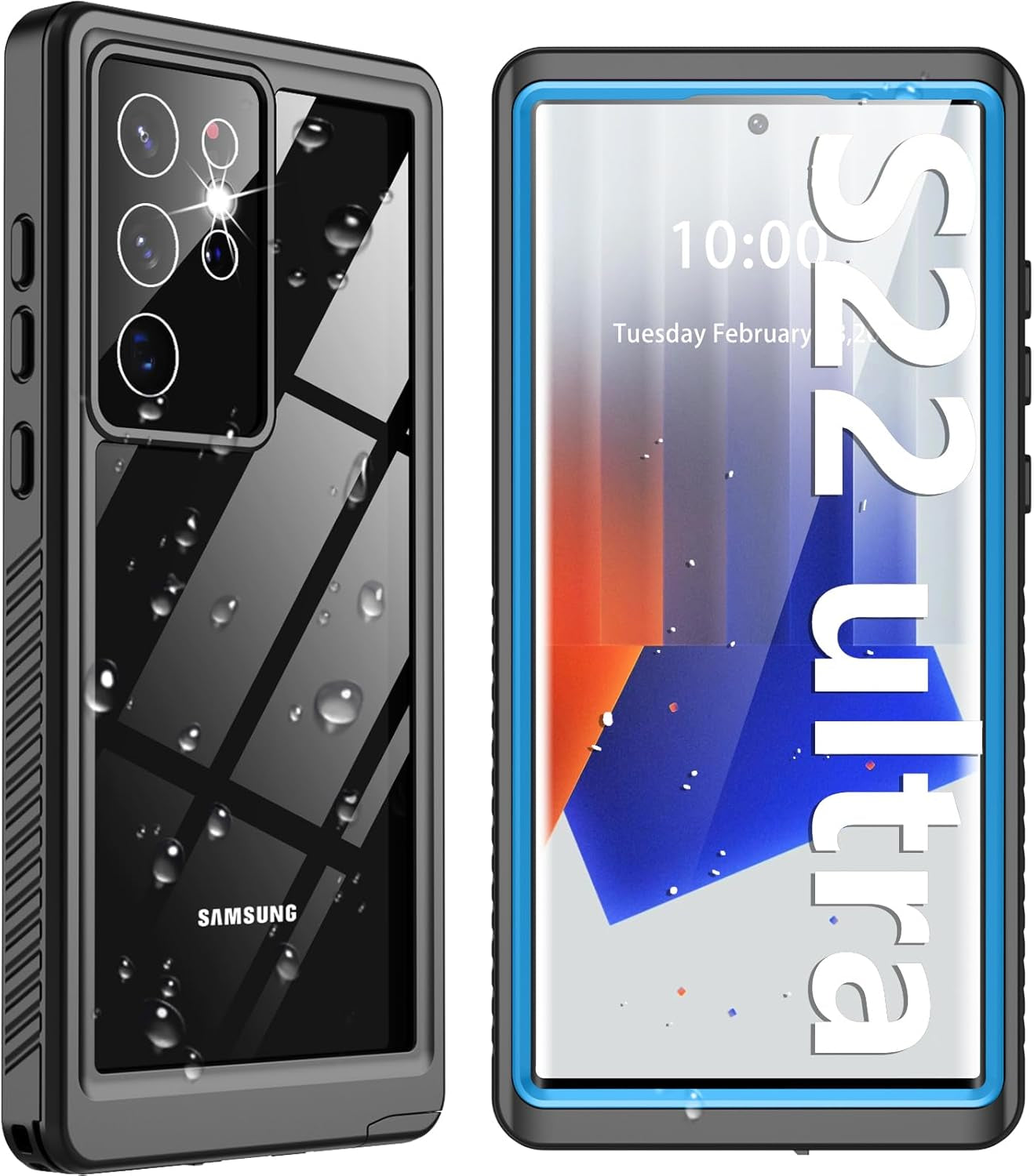 ANTSHARE for Samsung Galaxy S22+ plus Case Waterproof, Full Body Protective Built-In Screen Protector Dustproof Dropproof Heavy Duty Shockproof IP68 Waterproof Clear Case for S22+ plus 5G 6.5Inch