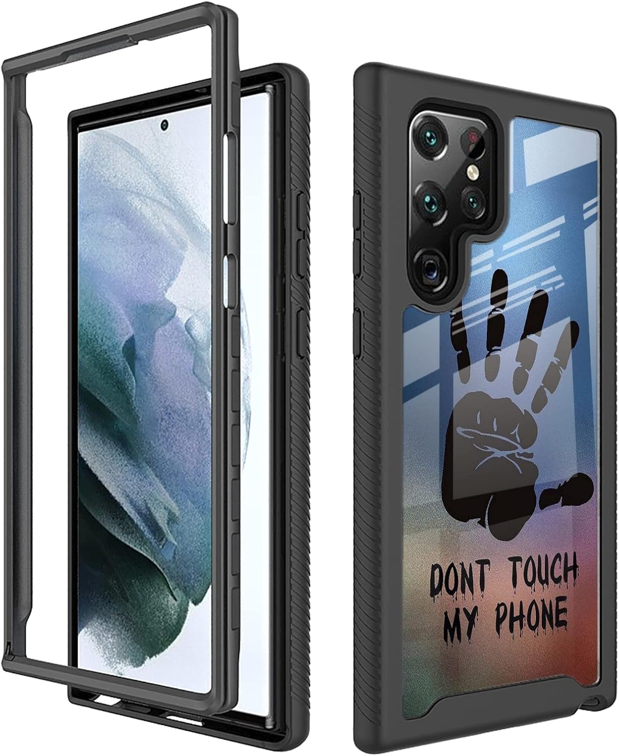 Compatible with Samsung Galaxy S22 Ultra Case Cartoon Cats for Boys Girls Full-Body Dual Layer Rugged Shockproof Bumper Heavy-Duty Protective Cover