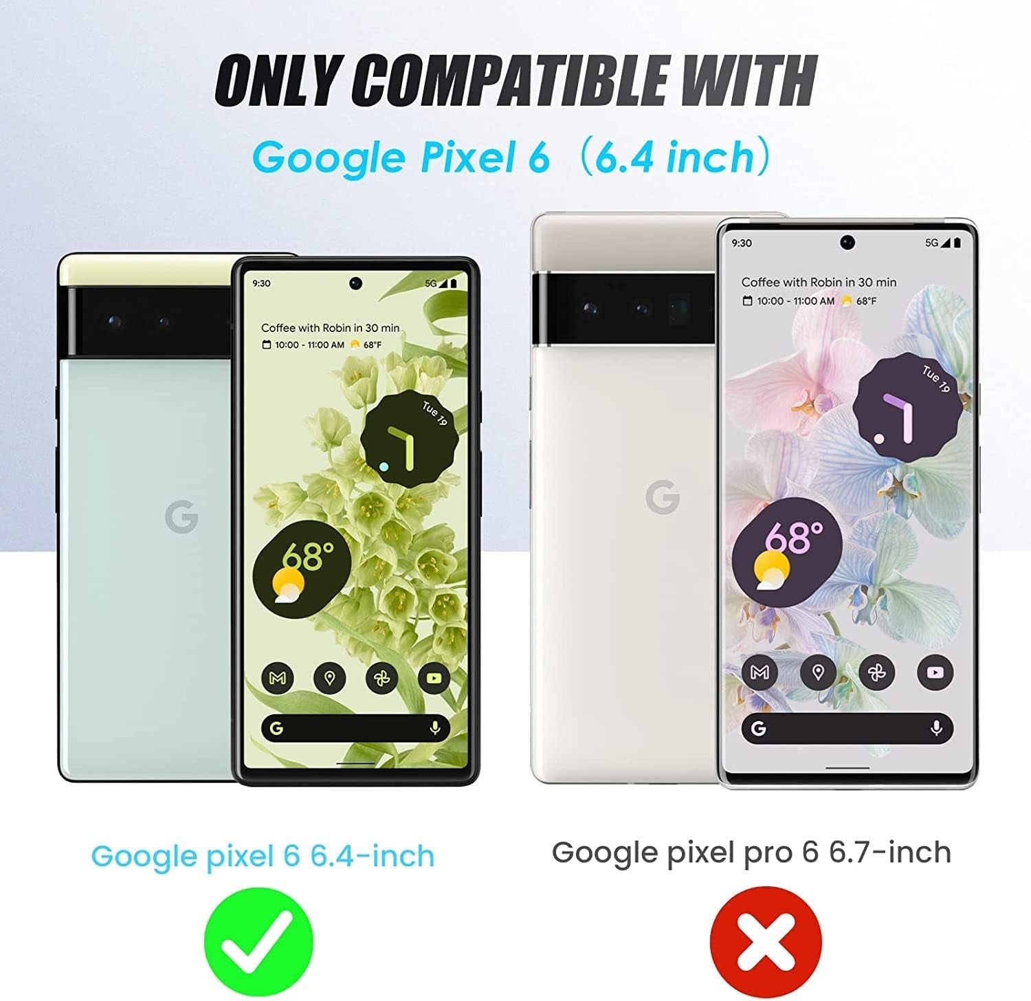 Compatible with Google Pixel 6 Case, Aesthetic Pattern Design, Full Body Protection Shockproof Cover Case for Google Pixel 6 5G 6.4" (Moon Starry Mountains)  MSEAANBK   