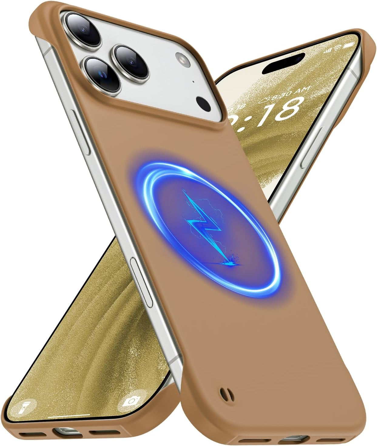 Magnetic Slim Case Fit for Iphone 17 Pro Max Phone Case 6.9"(2025) Ultra-Thin Lightweight Durable Frameless Matte Hard for Magsafe Cover Case with Pull Ring Shockproof Non Slip Rope-Black