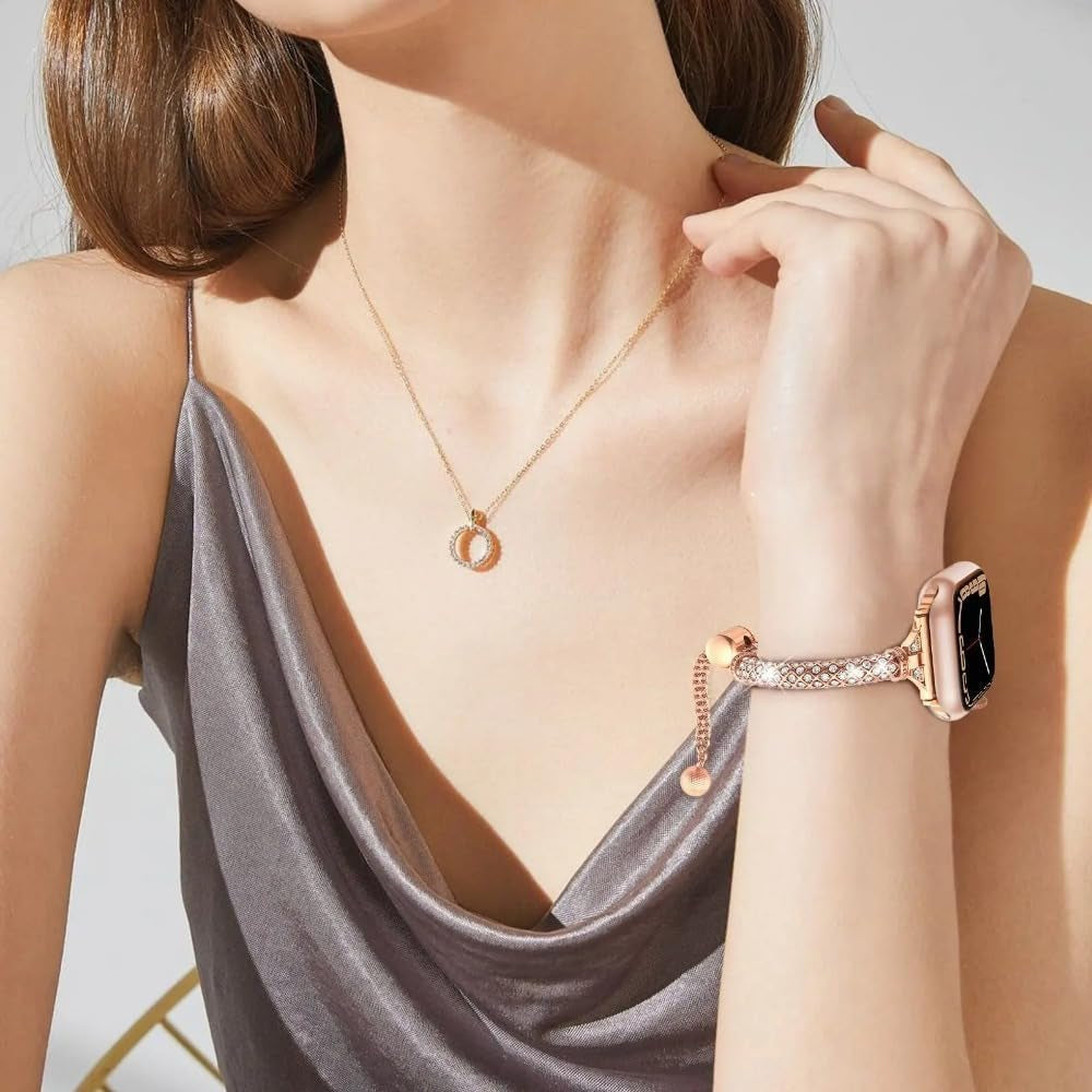 Diamond Metal Strap for Apple Watch Ultra 49Mm Band Correa 38/40Mm 42Mm 44Mm Iwatch Serie 8 7 6 SE 5 4 41Mm 45Mm Bracelet Woman