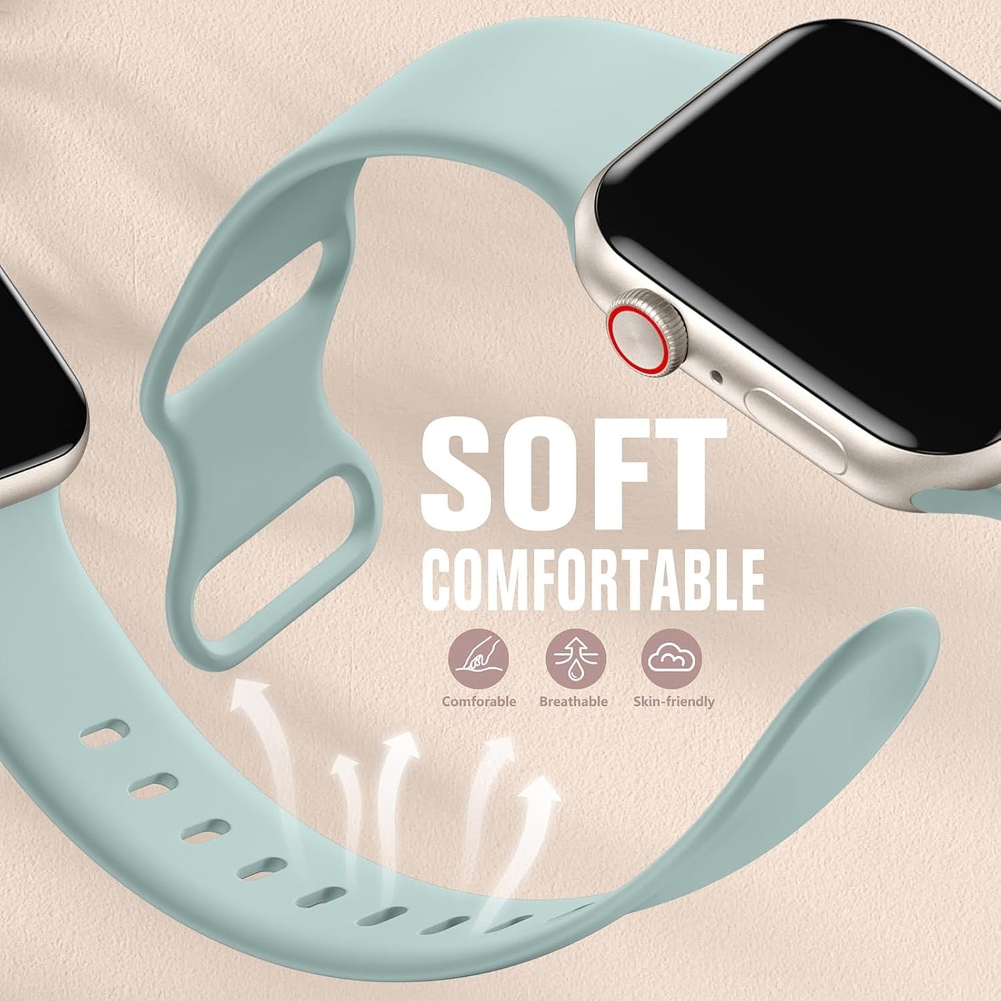 5 Pack Sport Silicone Band Compatible with Apple Watch Bands 40Mm 38Mm 41Mm 44Mm 45Mm 42Mm 49Mm,Soft Wristband Waterproof Replacement Strap for Iwatch Bands Series 9 8 7 6 5 4 3 2 1 SE Ultra Women Men