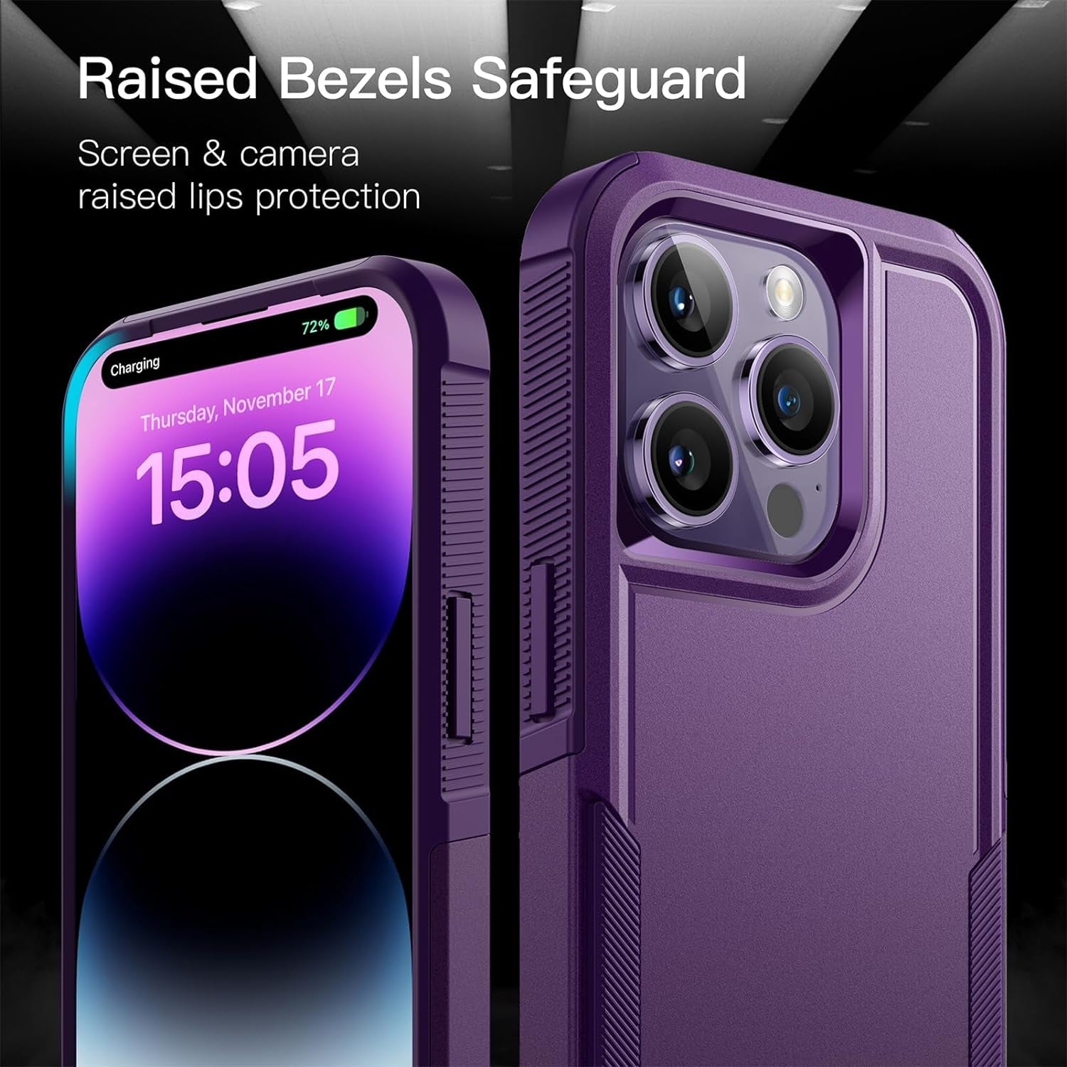 Jetech Case for Iphone 14 Pro Max 6.7-Inch, Heavy Duty Dual-Layer Rugged Protection, Shockproof Protective Tough Phone Cover with Matte Back (Deep Purple)  JETech   