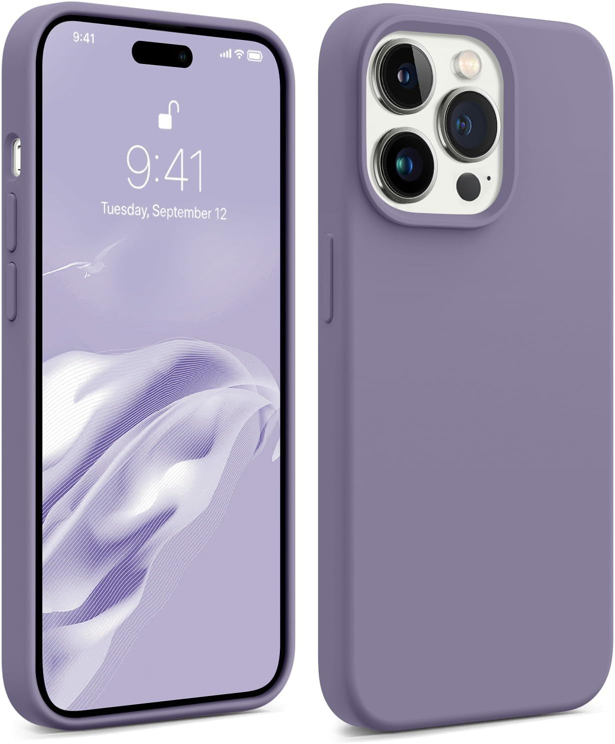 AOTESIER Compatible with Iphone 14 Pro Case, [Upgraded Liquid Silicone] [Soft Anti-Scratch Microfiber Lining] Shockproof Full Body Protective Phone Case for Iphone 14 Pro,6.1 Inch - Azure Blue  AOTESIER   