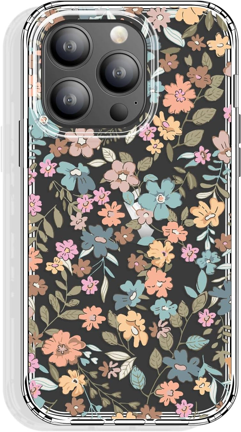 GYZYA for Iphone 15 Pro Case Clear 6.1 Inch with Pattern Design, Protective Slim TPU Cover + Shockproof Bumper for Women and Girls (Blooming Flowers)  GYZYA   