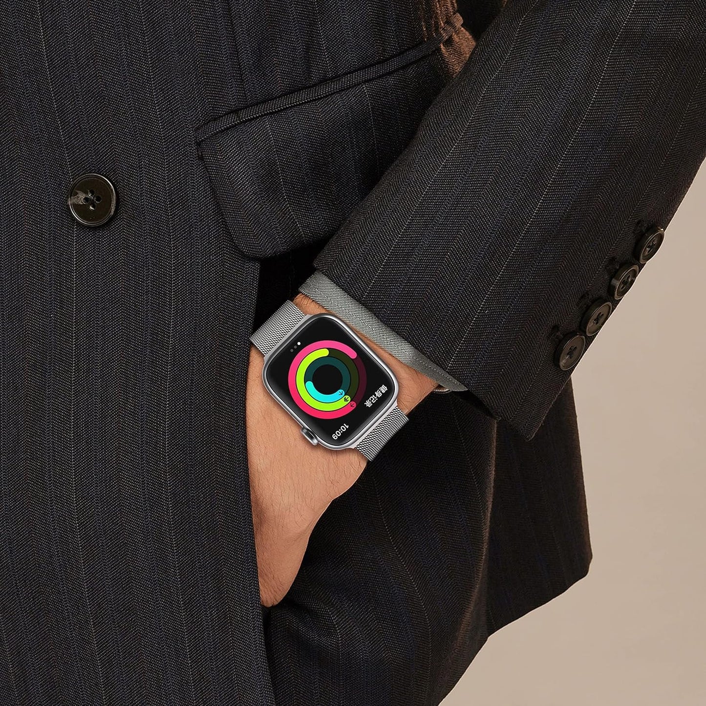 2 Pack Metal Magnetic Band Compatible with Apple Watch Bands 38Mm 40Mm 41Mm 42Mm 44Mm 45Mm 49Mm Women Men,Milanese Loop Stainless Steel Mesh Adjustable Strap for Iwatch Series 9 8 7 6 5 4 3 2 SE Ultra