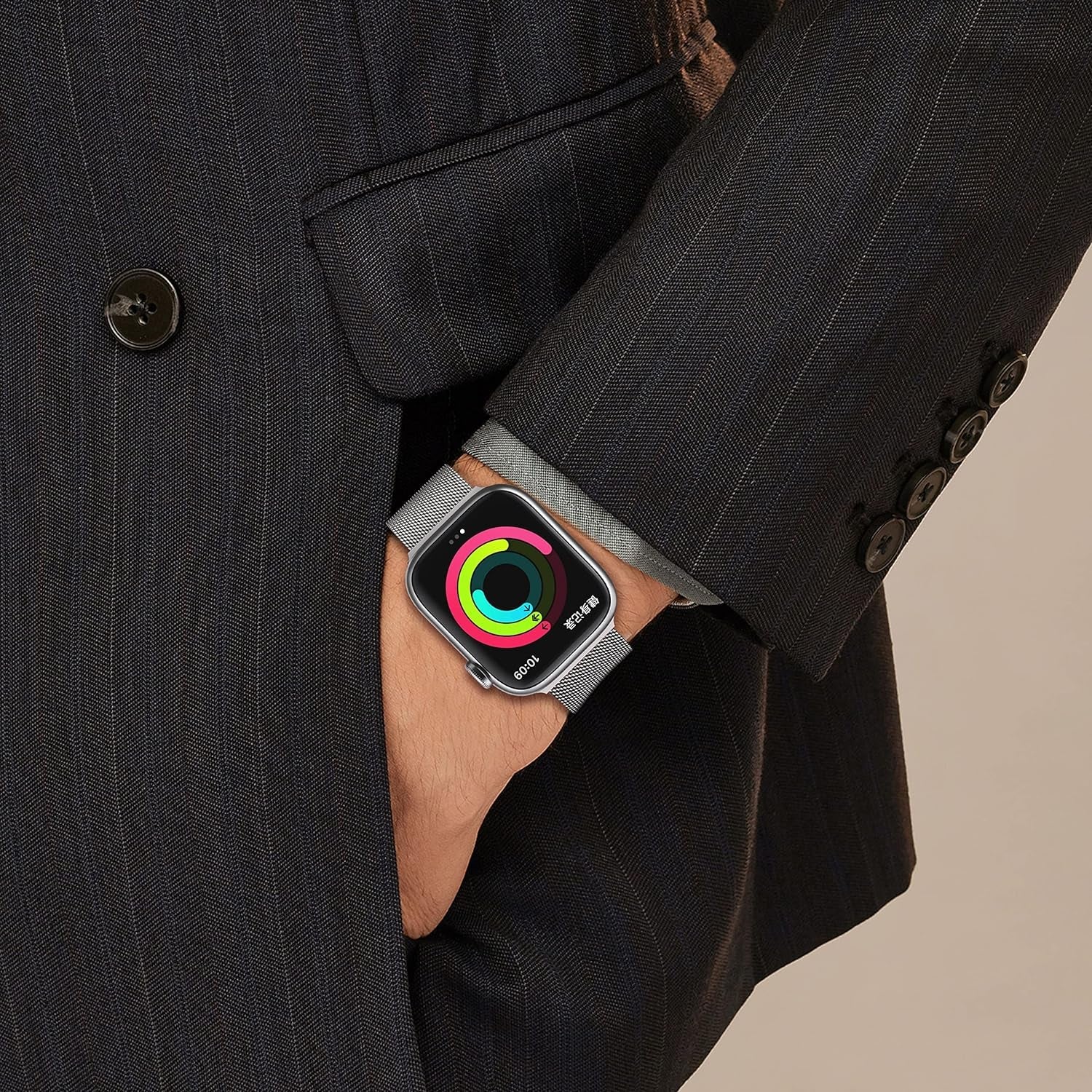 2 Pack Metal Magnetic Band Compatible with Apple Watch Bands 38Mm 40Mm 41Mm 42Mm 44Mm 45Mm 49Mm Women Men,Milanese Loop Stainless Steel Mesh Adjustable Strap for Iwatch Series 9 8 7 6 5 4 3 2 SE Ultra