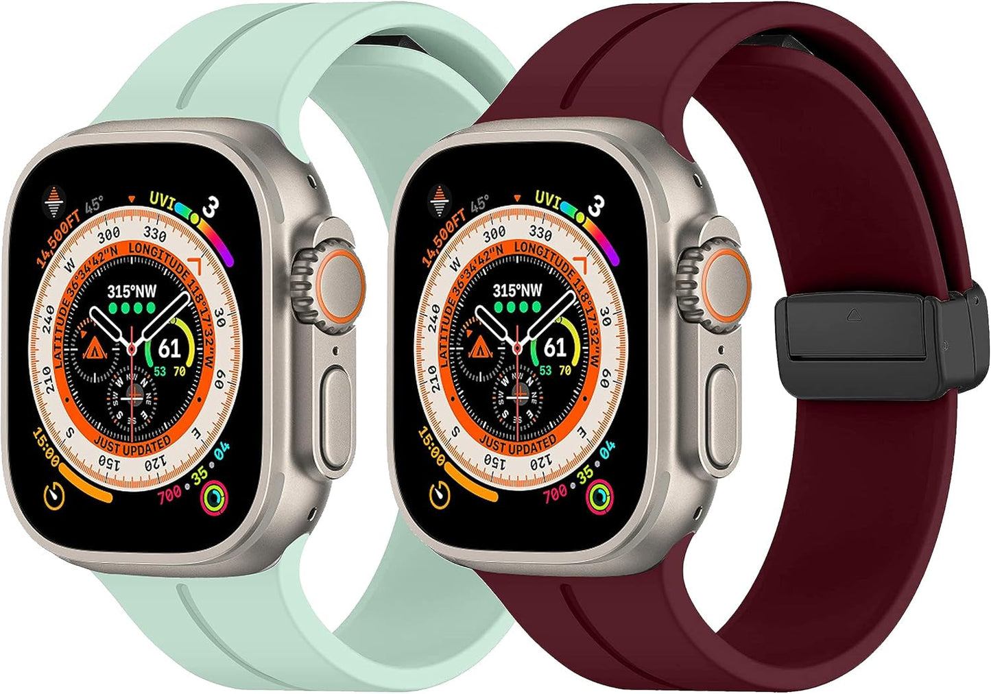 Bands for Apple Watch Strap Magnetic Lock 49Mm 45Mm 44Mm 42Mm 41Mm 40Mm 38Mm, Soft Silicon Sports Straps Compatible with Iwatch SE SE2 Series 8 7 6 5 4 3 2 1 [Watch NOT Included]