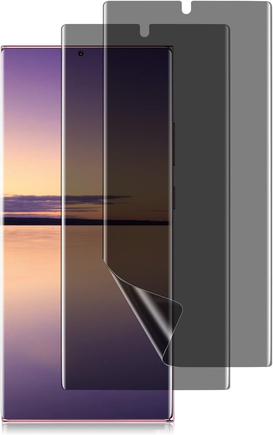 For Samsung Galaxy S22 Ultra Privacy Screen Protector, Anti-Spy Flexible TPU Film [2 Pack], Support Fingerprint Unlock, Positioning Tool, Full Coverage, Case Friendly, Self-Healing