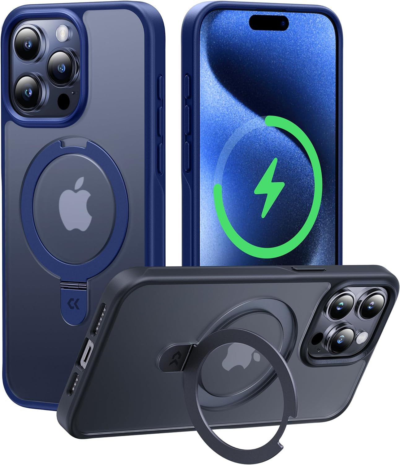 CASEKOO for Iphone 14 Pro Case with Magnetic Ring Stand [Military Drop Protection] [Compatible with Magsafe] Shockproof Slim Translucent Matte Phone Cases 6.1 Inch 2022, Purple  CASEKOO Blue For Iphone 15 Pro 