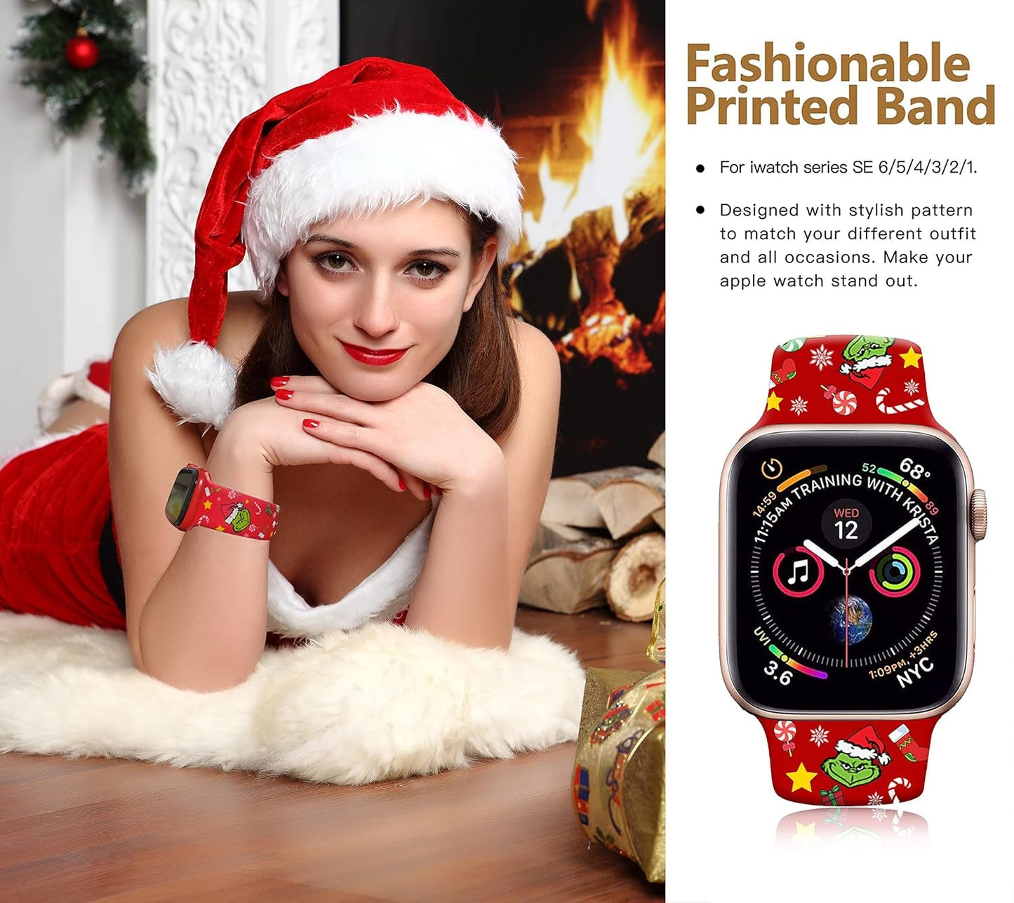 Halloween Watch Band Compatible with Apple Watch Band 38Mm 40Mm 41Mm Iwatch SE Series 7 6 5 4 3 2 1, Halloween Gifts Soft Sport Replacement Strap Band for Women Men