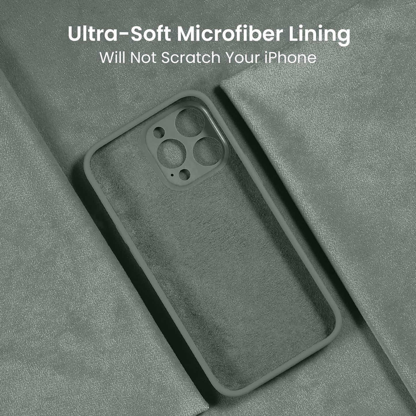 Firenova Designed for Iphone 15 Pro Case, Silicone Upgraded [Camera Protection] Phone Case with [2 Screen Protectors], Soft Anti-Scratch Microfiber Lining Inside, 6.1 Inch, Calke Green  FireNova   