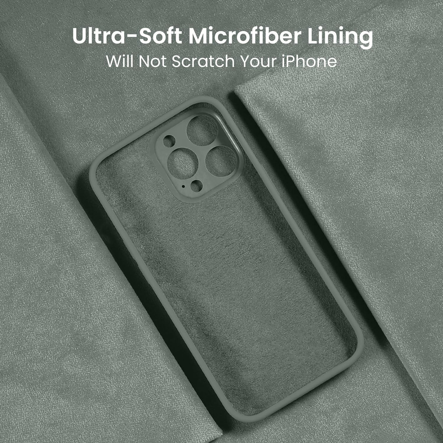 Firenova Designed for Iphone 15 Pro Case, Silicone Upgraded [Camera Protection] Phone Case with [2 Screen Protectors], Soft Anti-Scratch Microfiber Lining Inside, 6.1 Inch, Calke Green  FireNova   