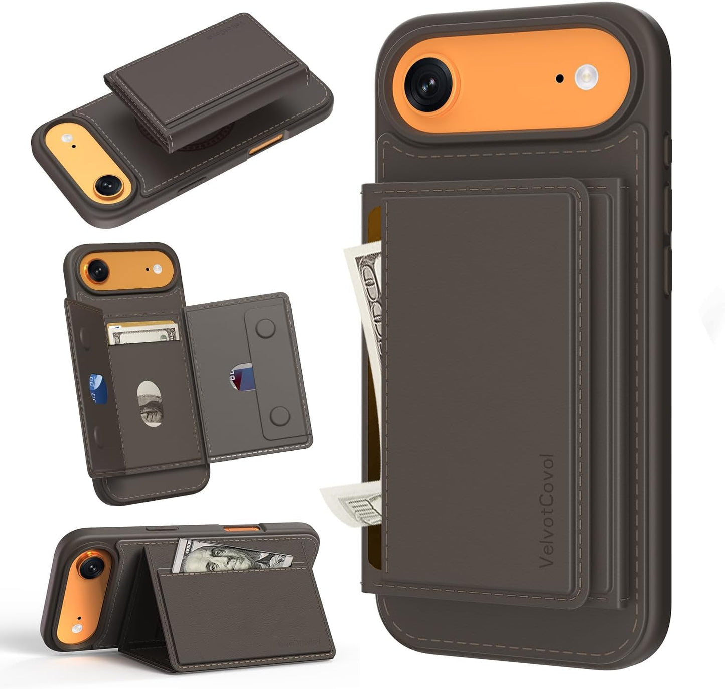 Designed for Iphone 17 Pro Max Case Wallet with Card Holder, [Magnetic Clasp Cover] [RFID Blocking Leather Protection] Shockproof Women Men Cases 6.9 Inch for Apple 17 Pro Max, Black