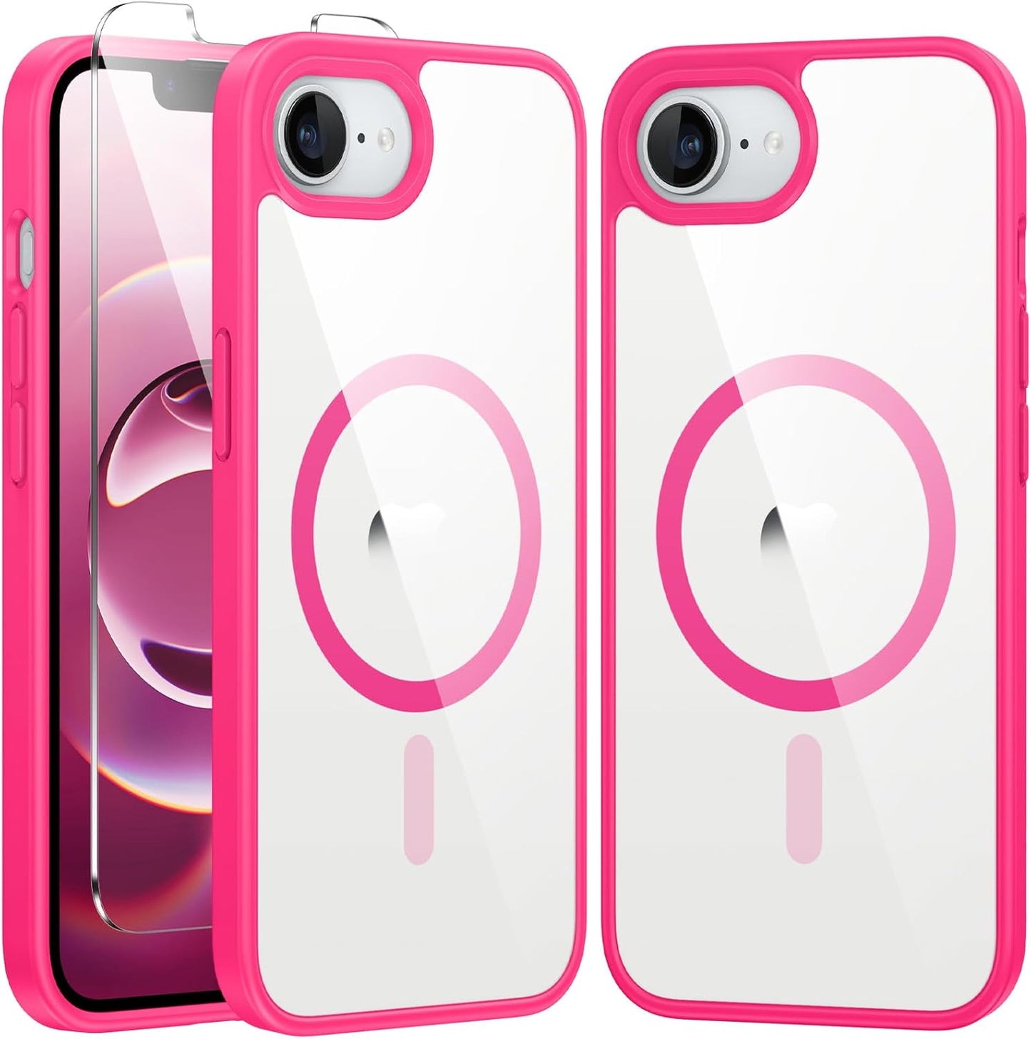 FNTCASE for Iphone 17 Pro-Max Case: Clear Magnetic Phone Cases with Screen Protector Compatible with Magsafe Slim anti Yellowing Rugged Shockproof Protective Transparent Cell Cover (A-Clear)